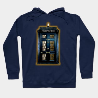 Blue Phone Box with 221b number Hoodie